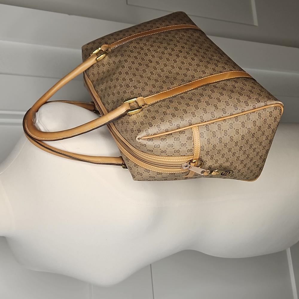 Authentic Gucci Supreme Monogram Vintage  Purse Boston Bag Tote